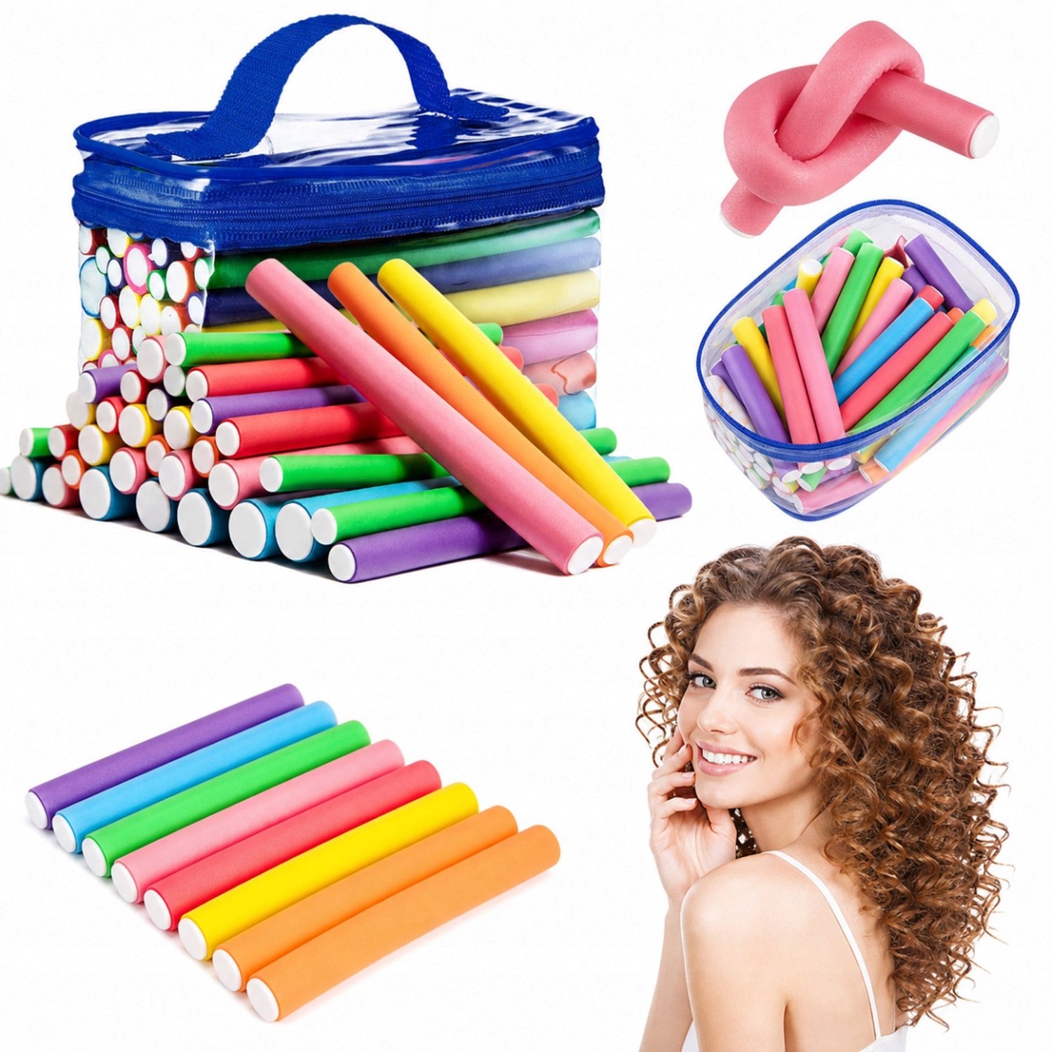 XXL Haarrollers Set 42 Stuks - Zonder Hitte Krullen