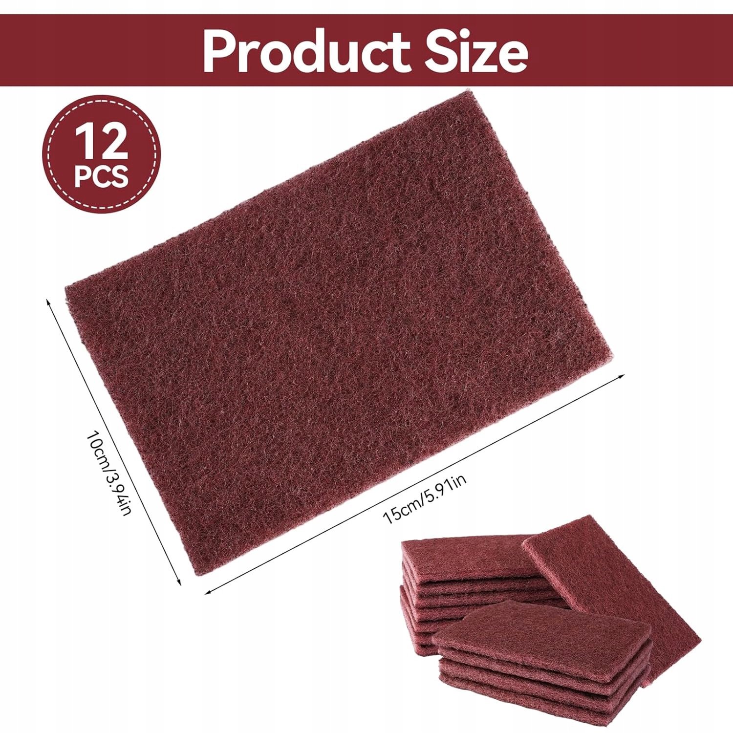 12 Nylon Schrobben Sponges 15x10cm - Krachtige Reiniging