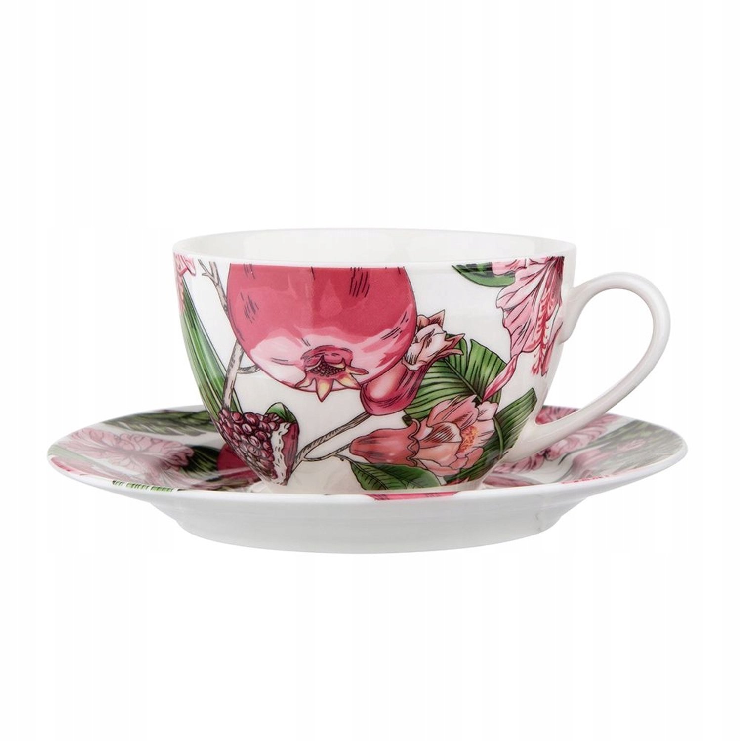Hibiskus Porseleinen Kop & Schotel 200ml - Bloemenprint