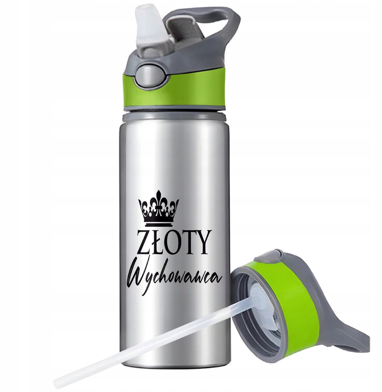 Aluminium Sport Bidon 650ml met Rietje en Handvat - Ideaal voor Fitness