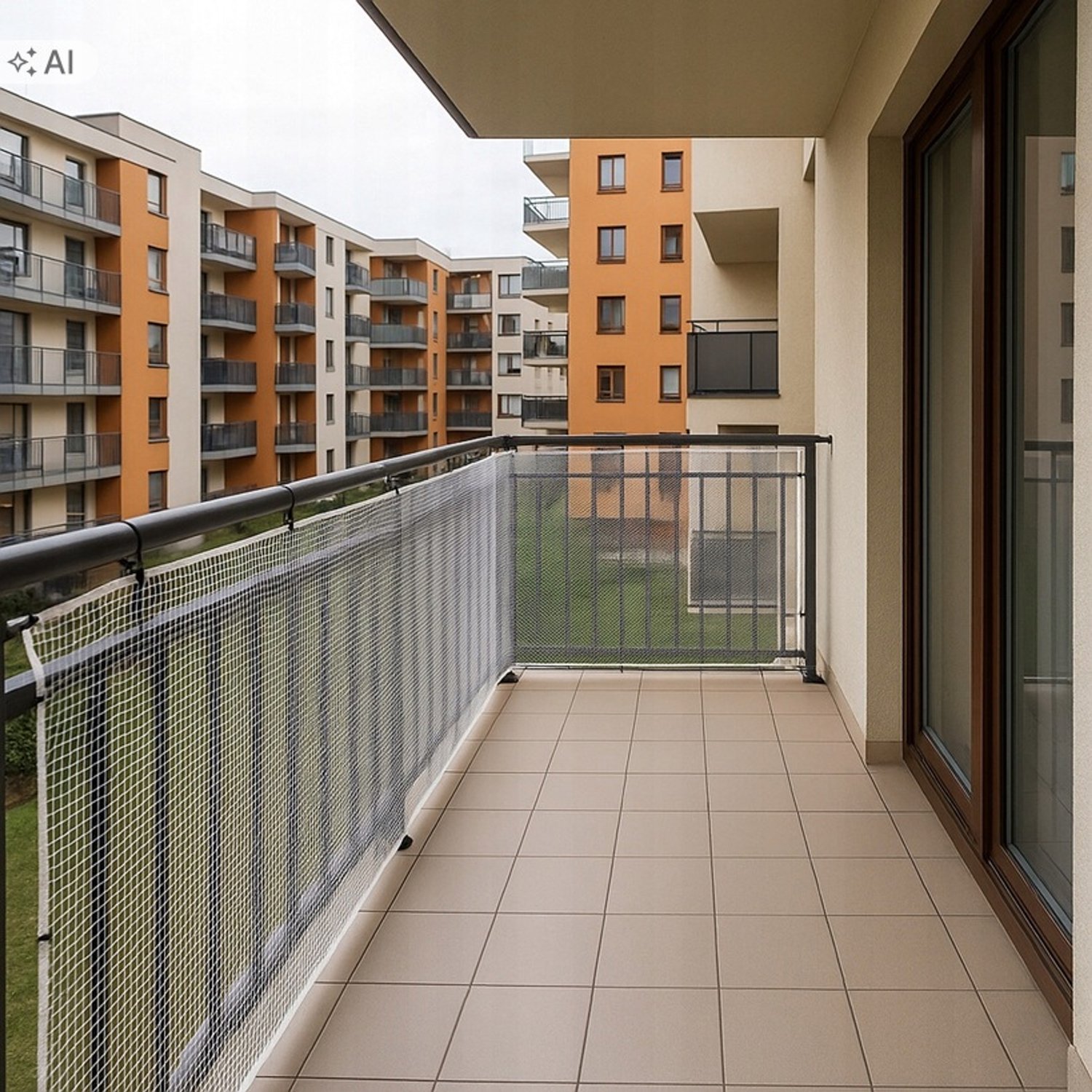 Veiligheidsnet Balkon & Traphek - 300x77 cm - Wit