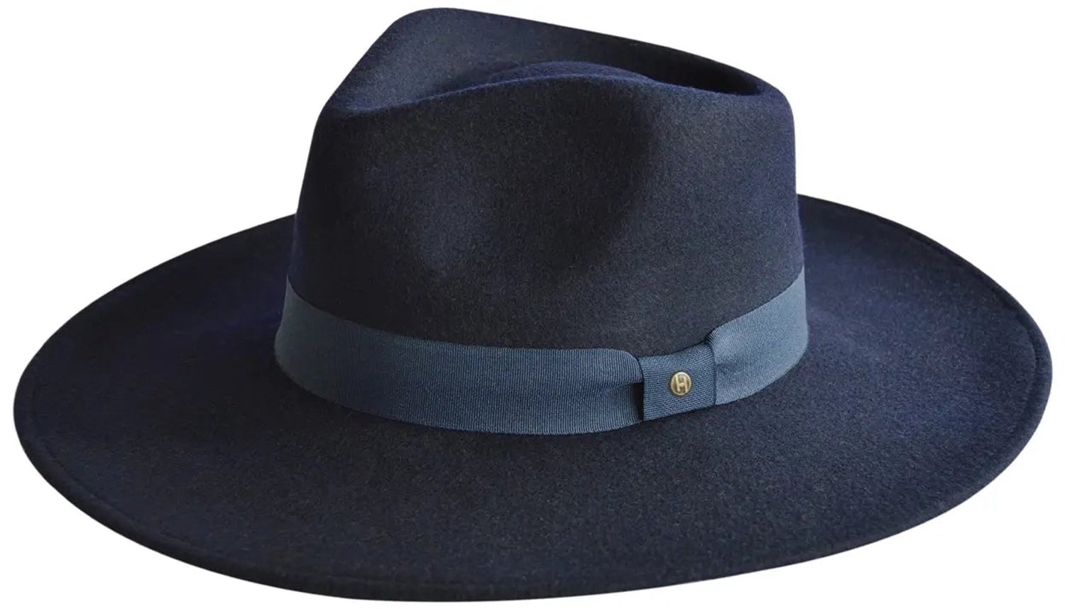 Chloe Fedora Vilten Hoed Dames 100% Wolvilt Winter Hoed Verstelbaar House of Ord - Maat: M/L: 58cm Kleur: Blauw