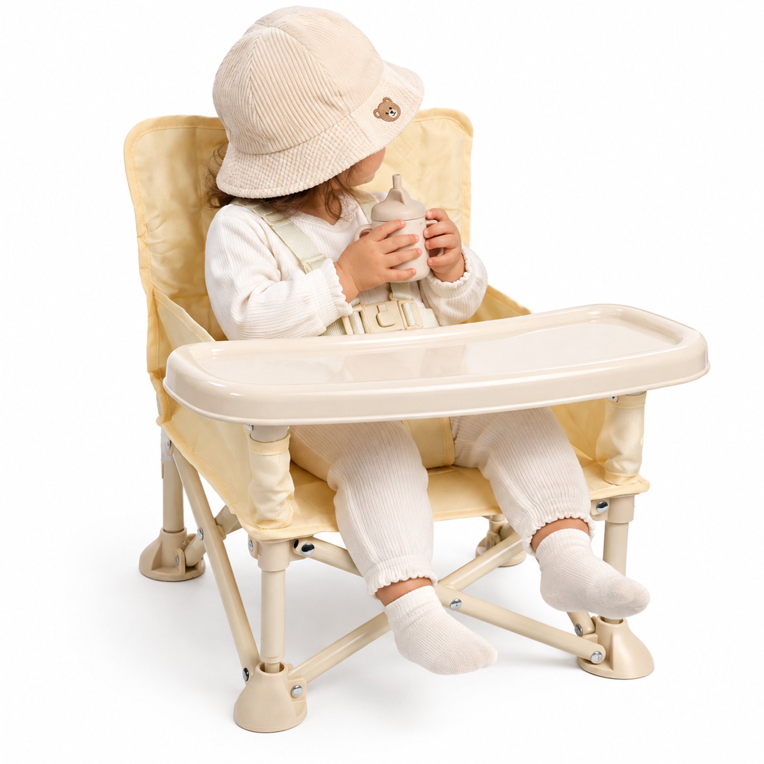 BRD® Kinderstoelverhoger Beige - Baby Stoel - Campingstoel - Dienblad