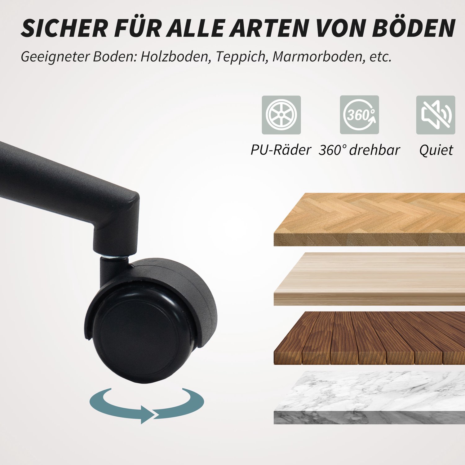 Homona Bureaustoel - Met wippfunctie - 60 x 63 x 84-94 cm - Beige