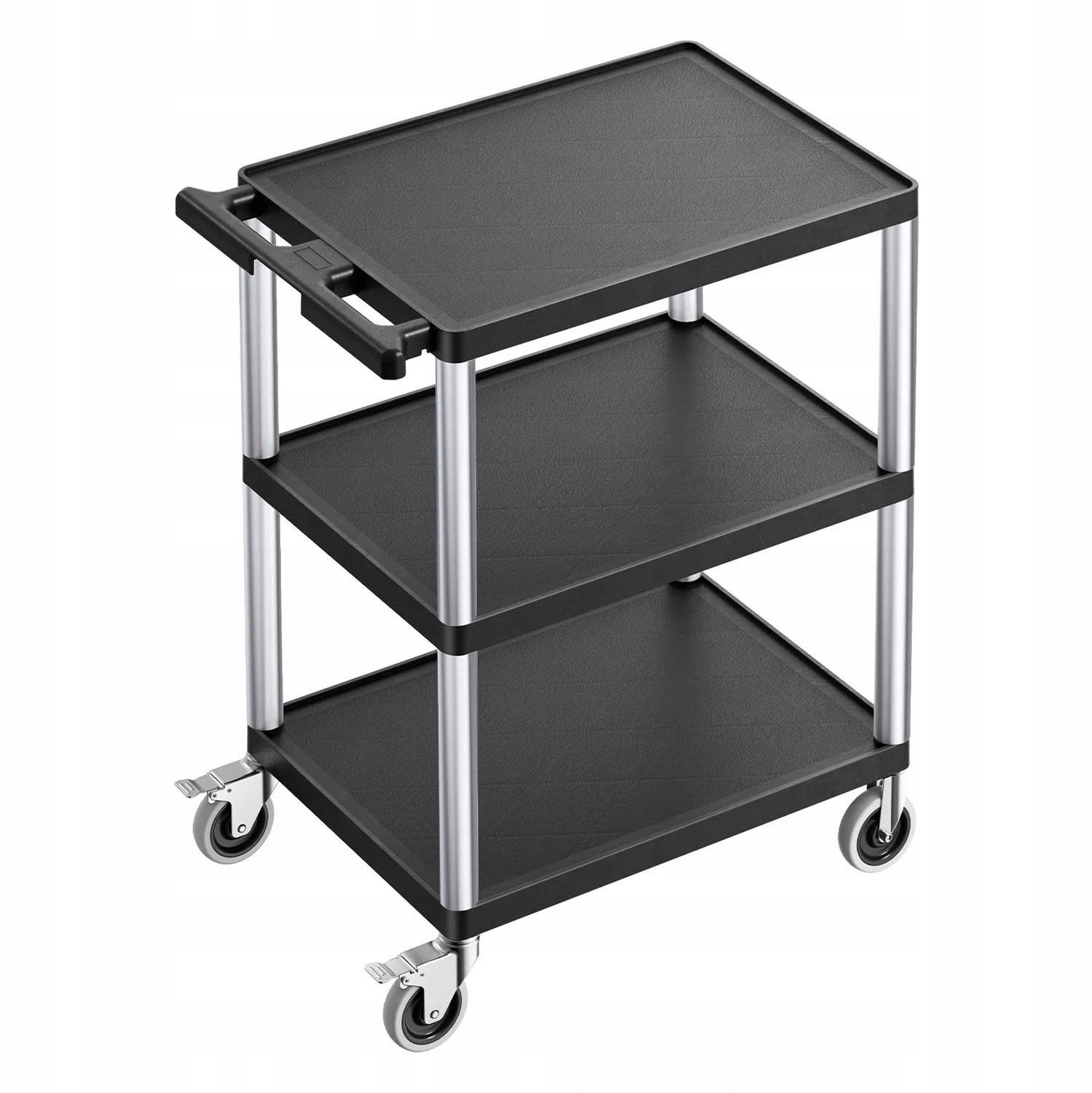 Werkplaatswagen 3 plateaus 136kg op wielen voor magazijn & garage