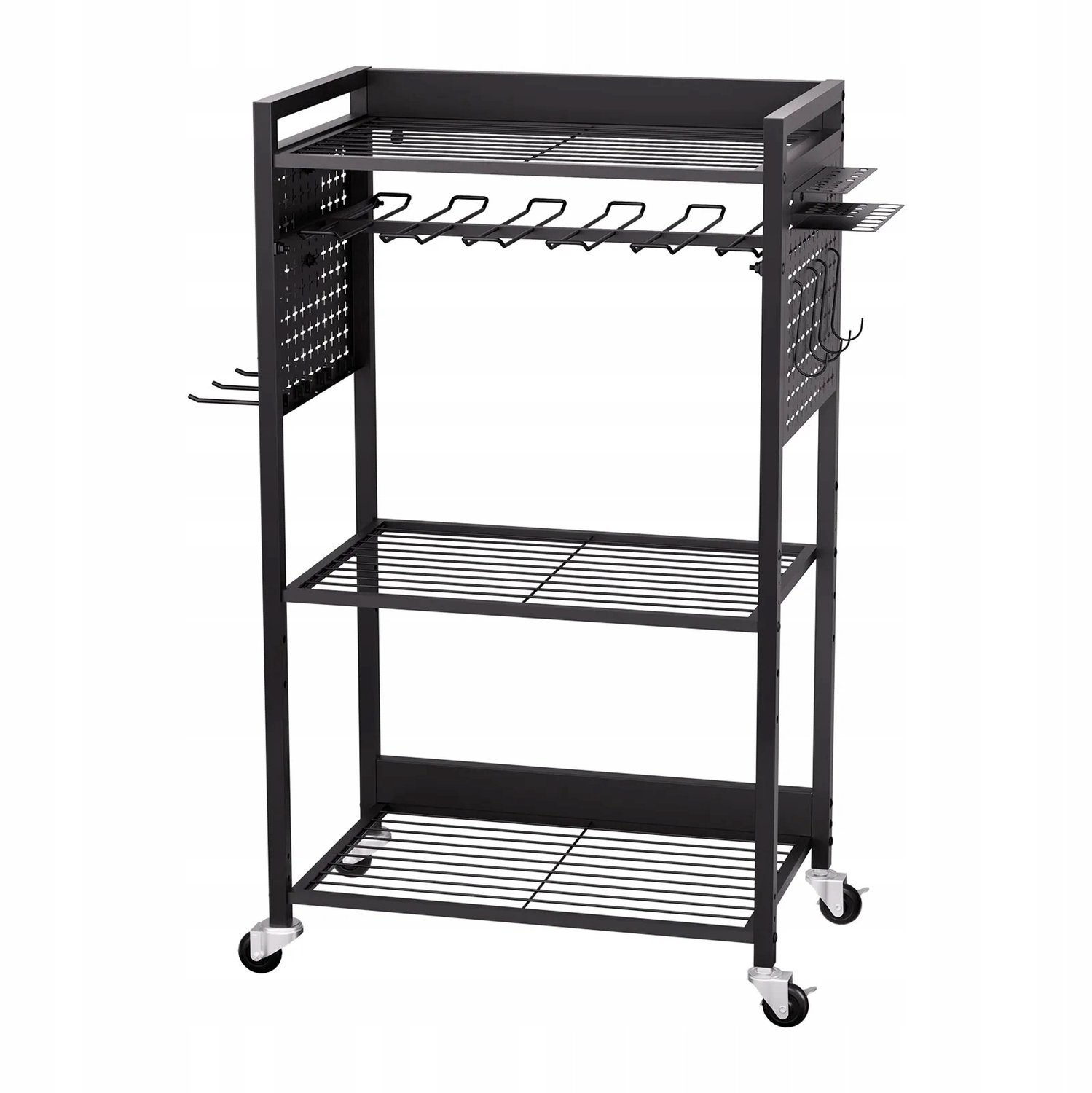 Mobiele Gereedschapswagen 4 Niveaus, 68 kg Laadvermogen, Zwart