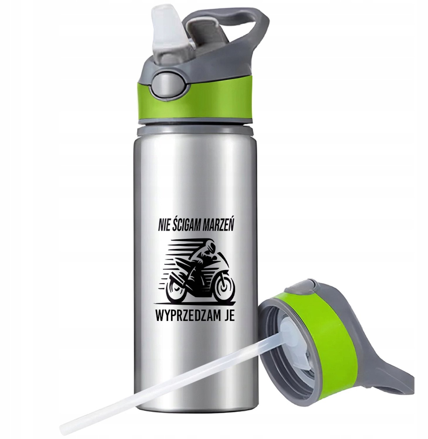 Aluminium Sport Bidon 650ml met Rietje & Handvat - Ideaal voor Fitness & Outdoor