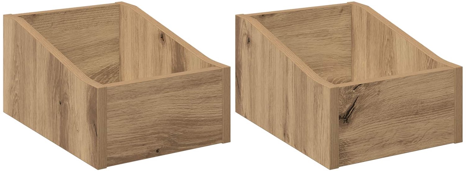 Image of vidaXL - LP - Recorddoos - 2 - st - Artisanaal - eiken - 23 - x - 33 - x - 16 - cm