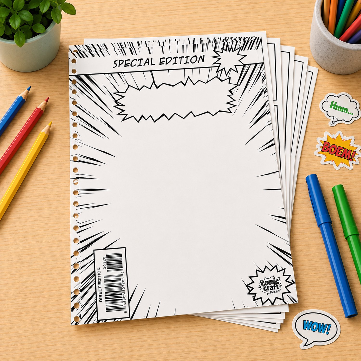 Comic Craft Voorbladen + (na)vulling - zwart/wit (5+40 pagina's) - Maak je eigen stripverhaal