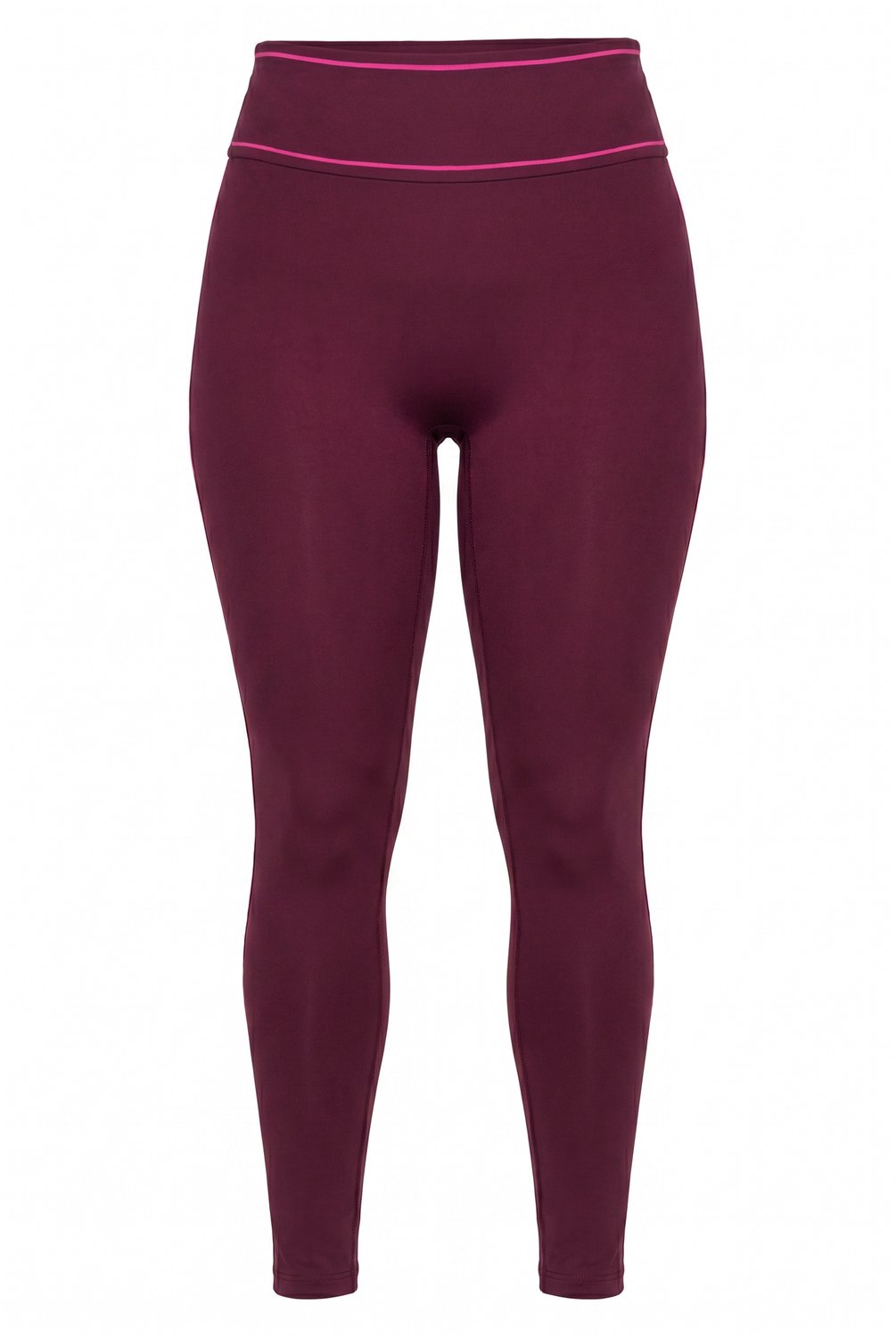 Ulla Popken - Dames - Legging sierbiesjes slim fit stretch - Donkerpruim - Maat 42+