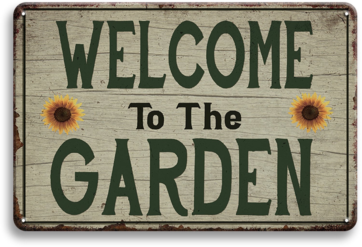 Welcome To The Garden Metalen Wandbord 20x30cm – Tuin Tekstbord – Vintage Retro Tuindecoratie – Wanddecoratie Buiten Schutting