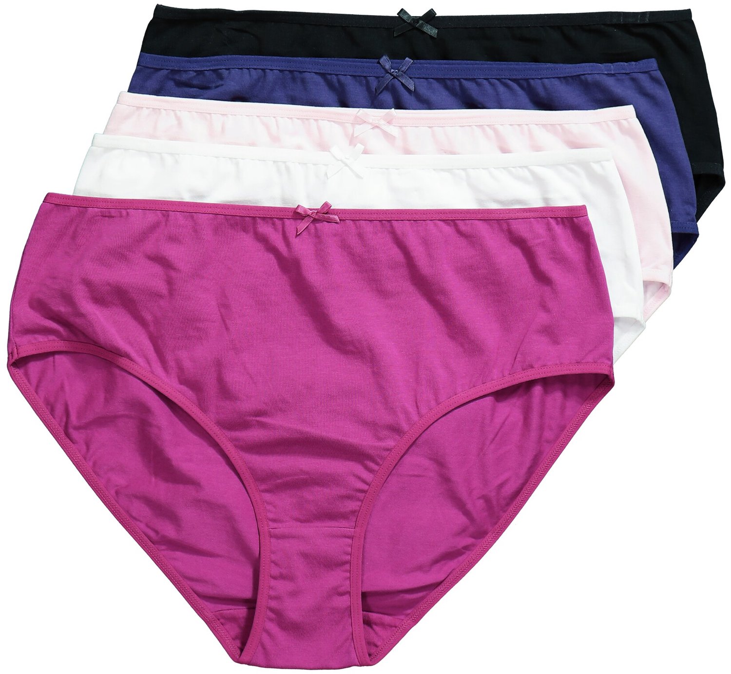 Ulla Popken - Dames - Midislips set van 5 3 verschillende kleuren - Lilablauw - Maat 46+