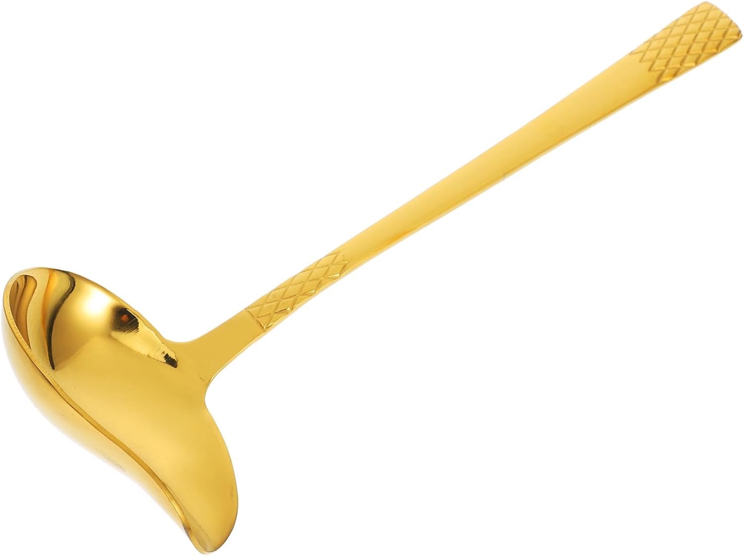 Juslepel - Lepel - met schenktuit - Sauslepel - RVS Sauslepels - keukengerei - Ergonomisch Ontwerp - voor dressings, soepsauzen, frietsauzen - Opscheppen - Soeplepel - Eetlepel - Keukensauslepel - 21,5x7,5 cm - goud