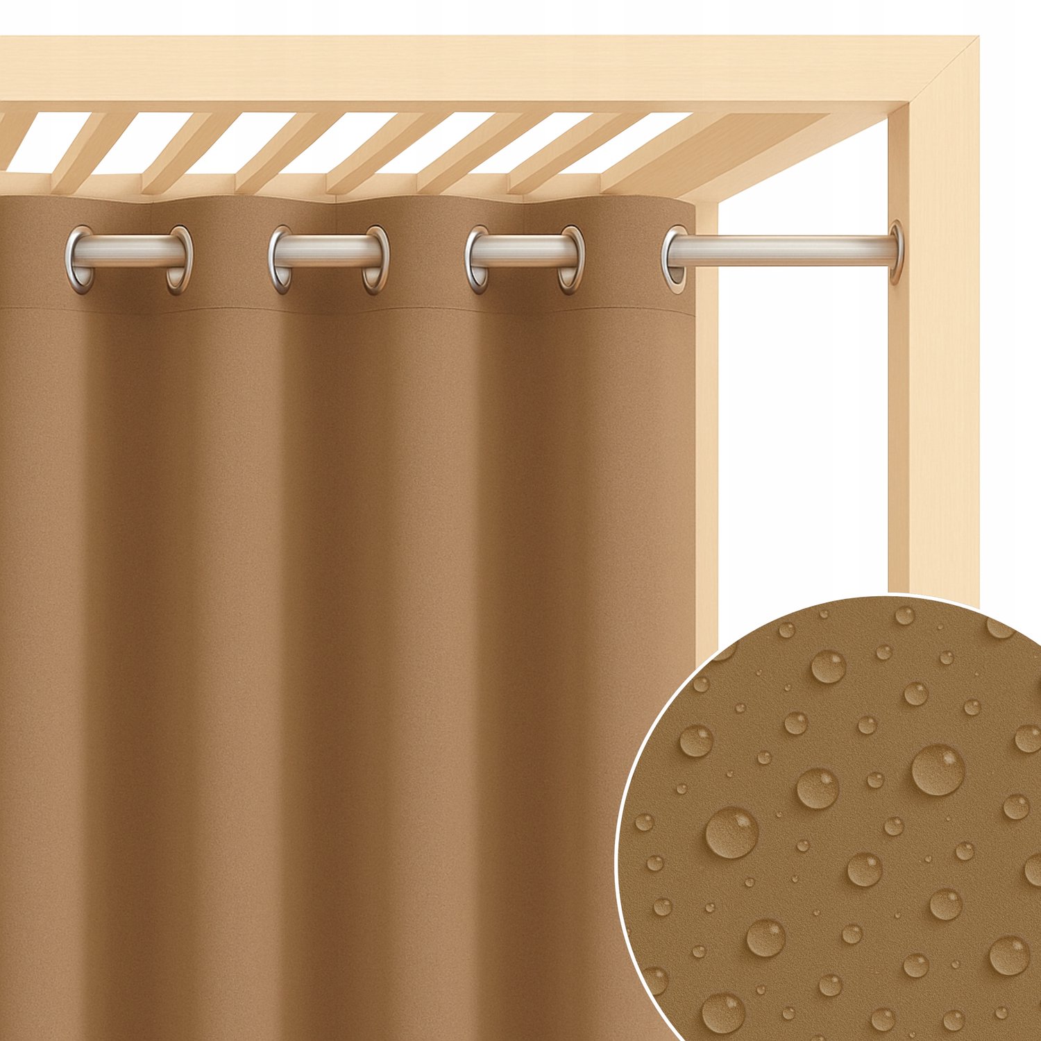 Waterdicht Terrasgordijn 155x260cm Beige - Tuin, Balkon, Pergola