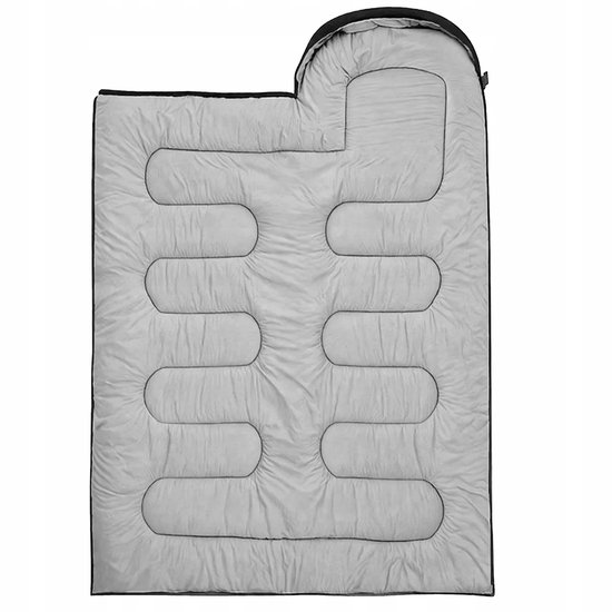Mummy Slaapzak 2-in-1, 210x70cm, Warm, met Capuchon & Hoes, Zwart — afbeelding 3