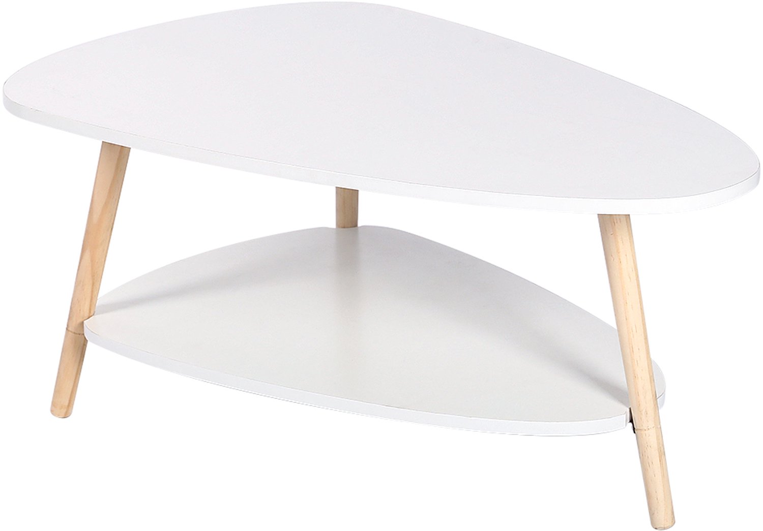 PIPIPOXER Ronde Salontafel -Dubbele laag - Bijzettafel - Tafeltje- Kleine Salontafel - Tafel Industrieel - hout - Banktafel - 90 x 60 x 40 cm -Zwart