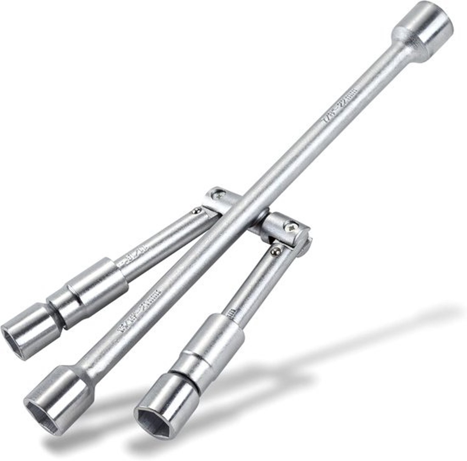 Opvouwbare kruissleutel - Bandenlichter - Wielen verwisselen - Universele 4-weg - 14 inch - Zilver