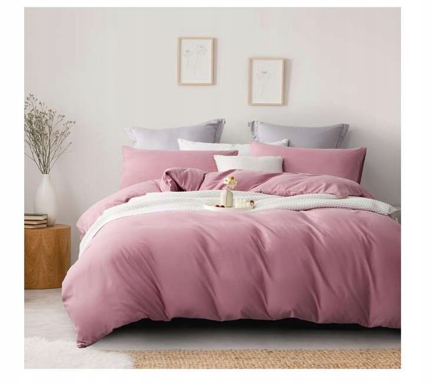 Roze Dekbedovertrek Set 135x200cm & Kussensloop 80x80cm - 2 Delig