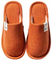 Slippers – Comfortabele unisex instappers met antislip rubberen zolen; lichtgewicht, zacht en met een brede pasvorm; geschikt voor binnen en buiten – Maat 36/37-Mandarijn