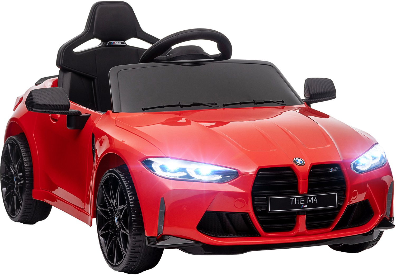 Playon Elektrische kinderauto BMW M4 - Met afstandsbediening en verlichting en muziek - 108 x 69,5 x 51 cm - Rood