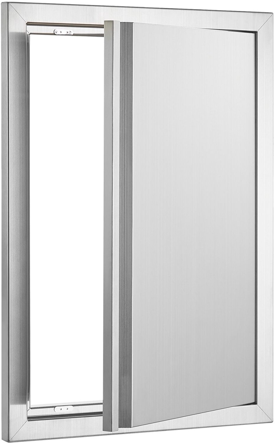 BBQ-toegangsdeur- 432x610 mm- enkele buitenkeukendeur- roestvrijstalen vlakke deur- verticale wanddeur met verzonken handgreep- voor BBQ-eiland- grillstation- buitenkast