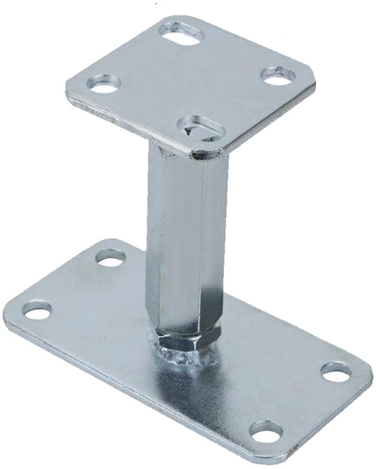Verstelbare Postdrager met Verhoogde Basis voor 100-200mm Hoogte, Geschikt voor Pergola's, Sterke Stalen Steun met M20 Bout en 7mm Dikte