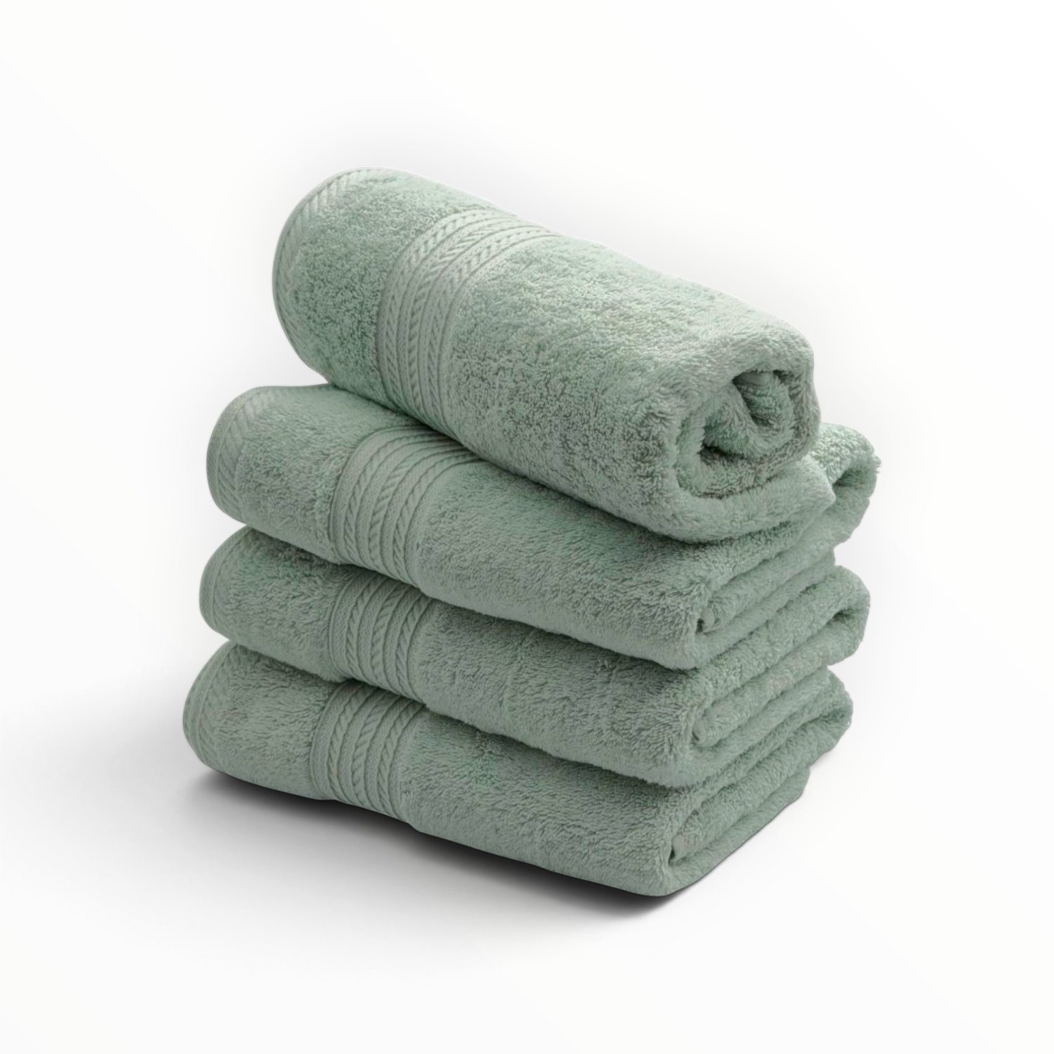 The Linen Room Handdoeken – 50 x 100 cm – Set van 4 – 100% Egyptisch Katoen – 600 gram /m2– Mintgroen