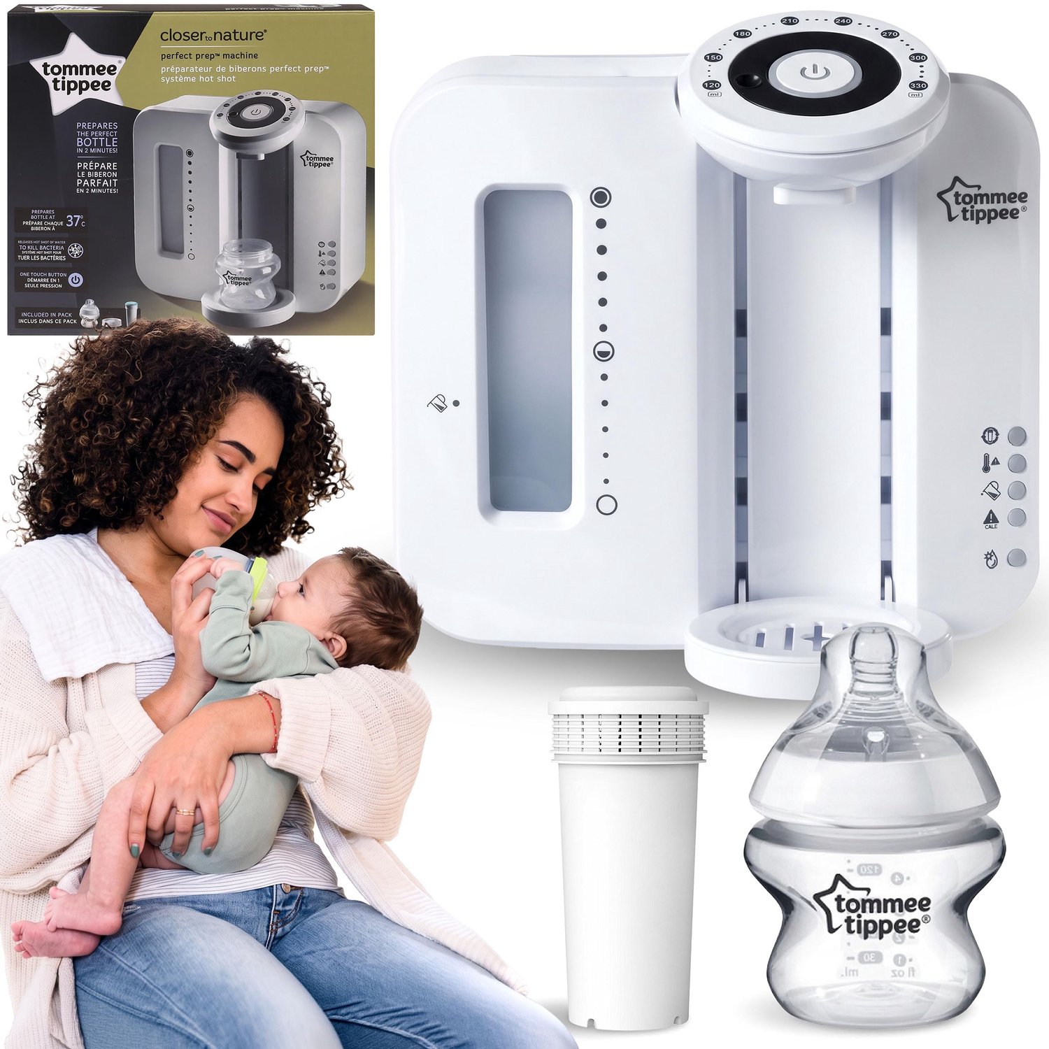 Tommee Tippee Witte Melkmaker, elektrische FLESVERWARMER voor flesvoeding