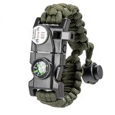 Paracord Survival Armband met Kompas - 1 stuk Verstelbaar - met Lampje, Noodfluitje, Vuurstarter en Mesje - Buiten Accessoire voor Kamperen, Wandelen en Trektochten