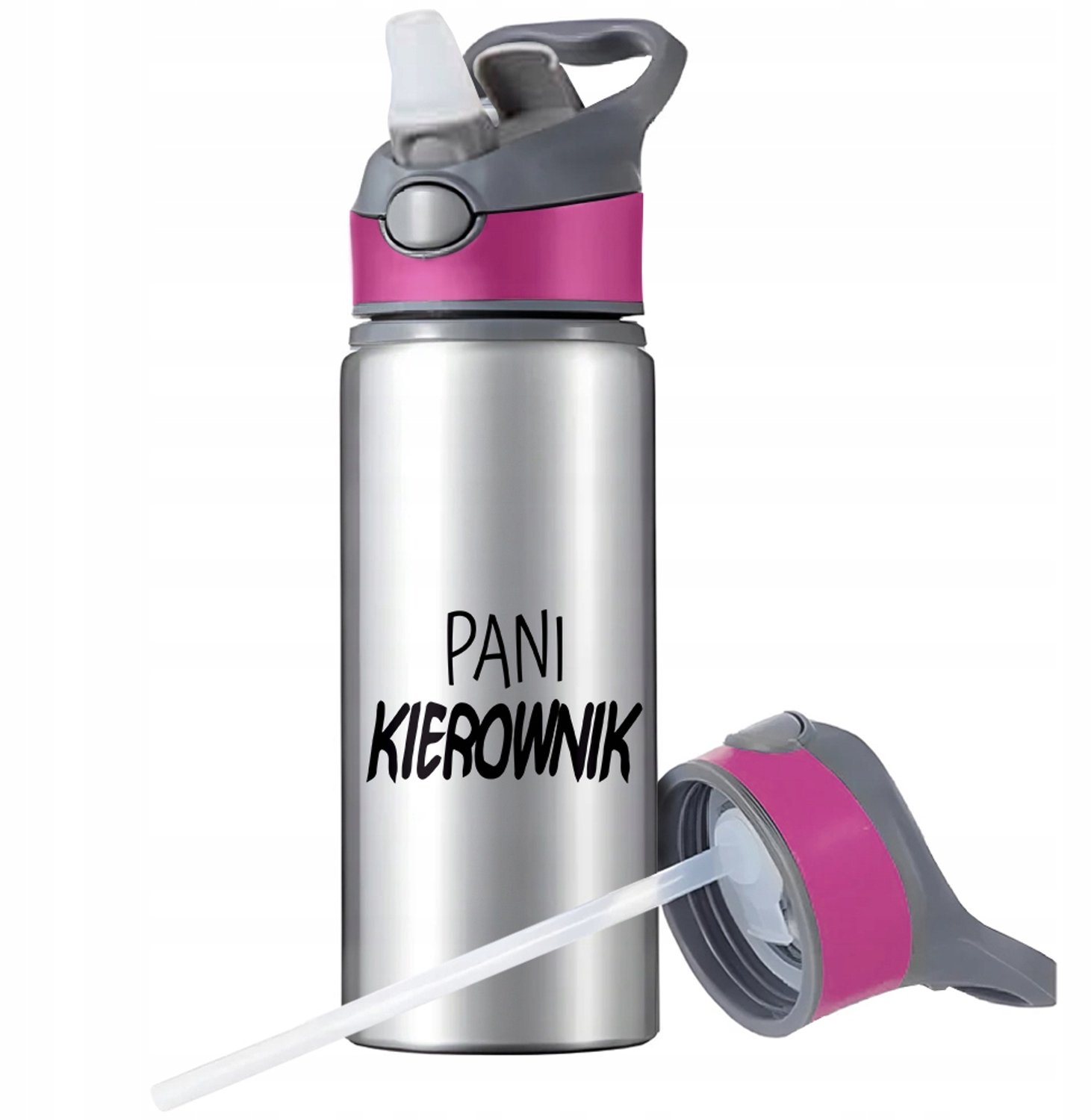 Aluminium Sport Bidon 650ml met Rietje en Handvat - Merkloos
