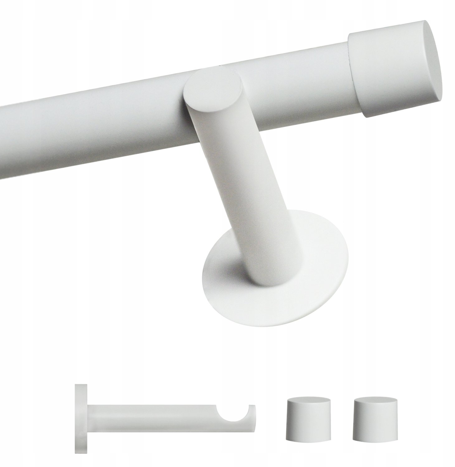 Voppi Loft Enkele Gordijnroede 19mm 200cm Wit Staal