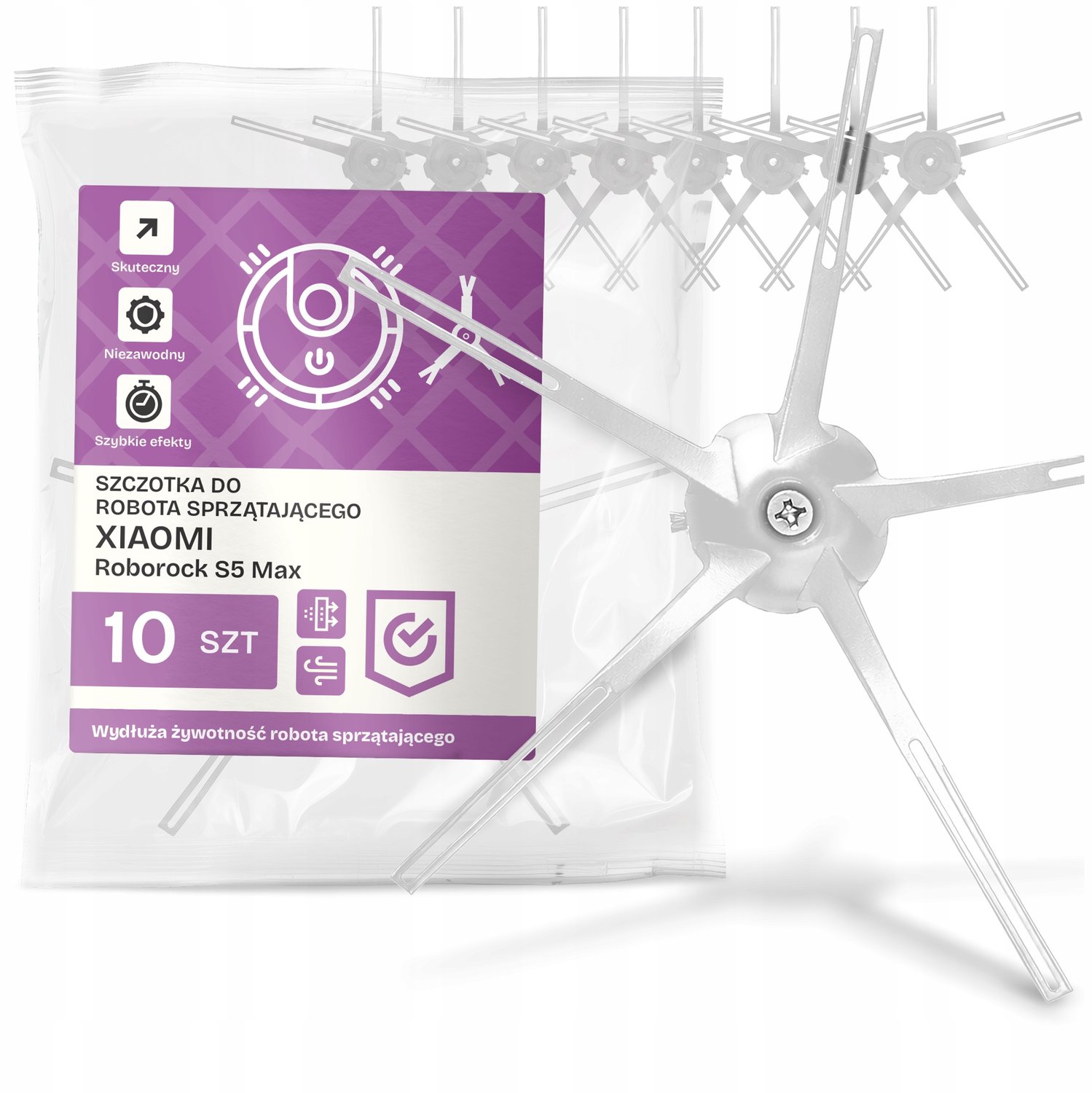 10x Zijborstel voor Xiaomi Roborock S5 Max Stofzuiger Robot