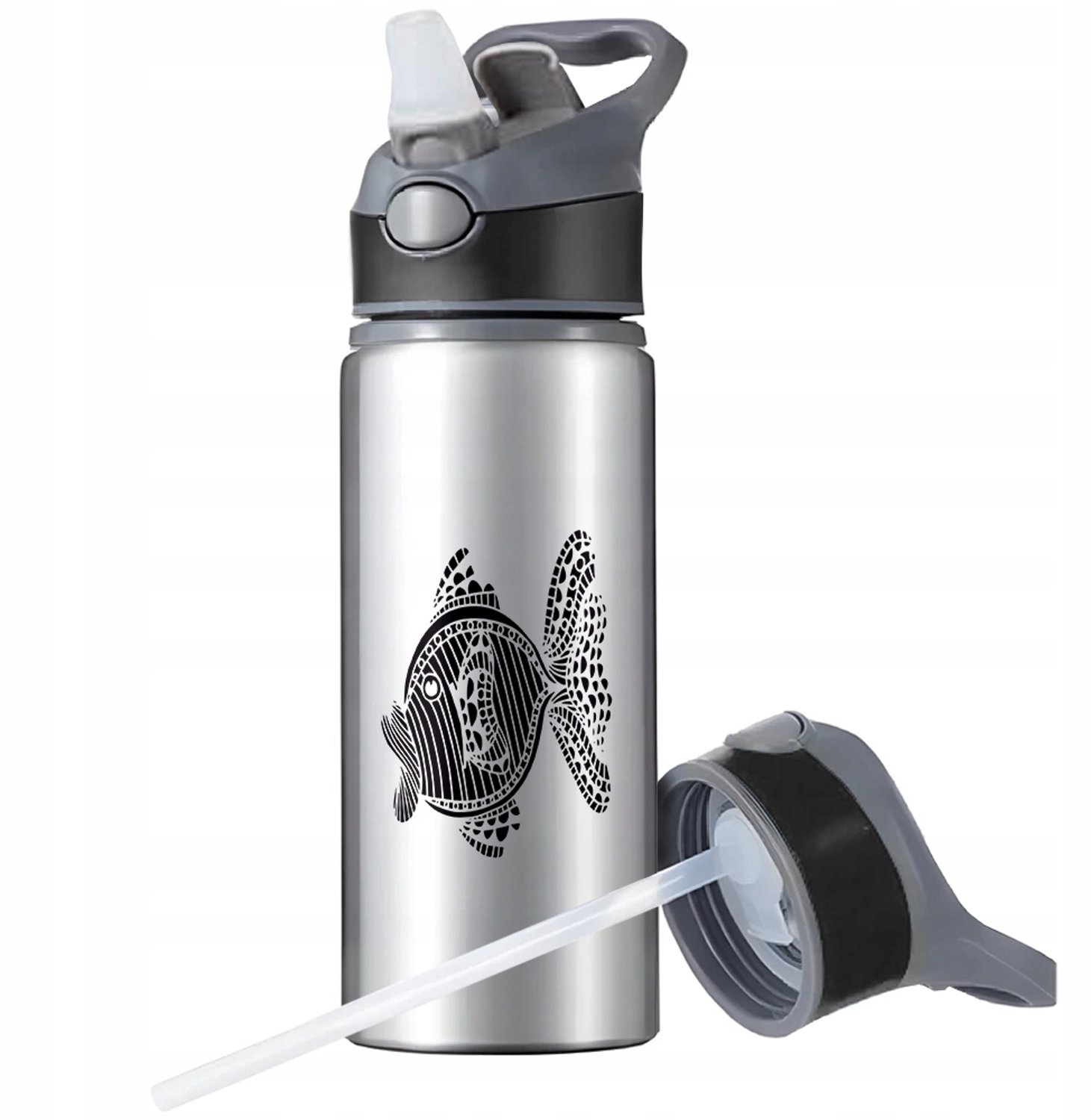 Aluminium Sport Bidon 650ml met Rietje en Handvat - Ideaal voor Outdoor & Fitness