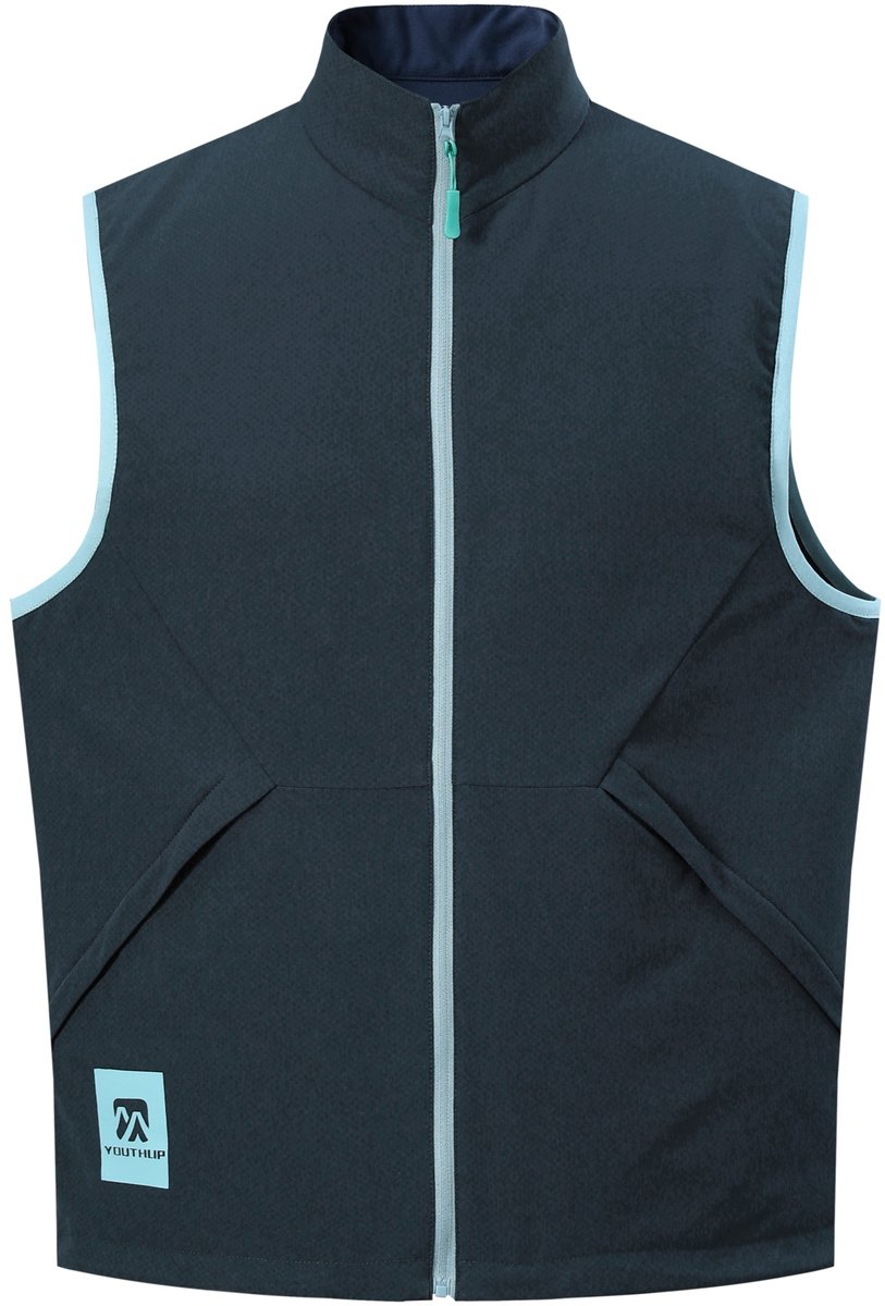 YOUTHUP Heren Bodywarmer met Staande Kraag Waterafstotend Ademend 2XL Blauw