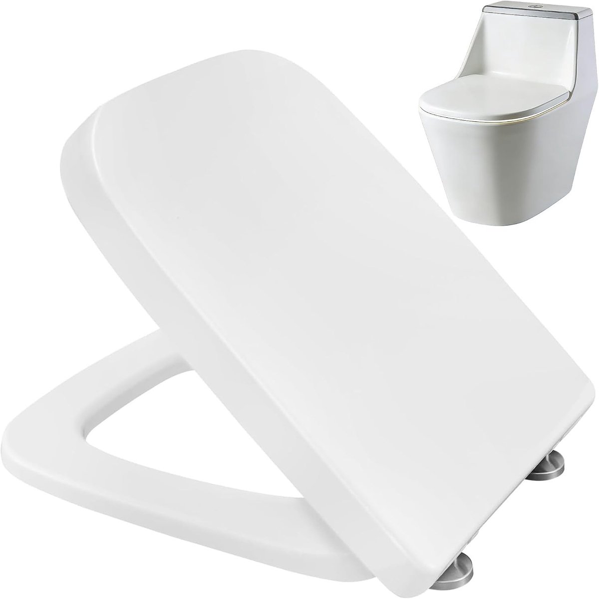 Zachte Dichte Toiletzetel in Afronde Trapezoïde Vorm, Eenvoudig Schoonmaken, Quick Release en Anti-Bacterieel Design voor Comfort en Hygiëne