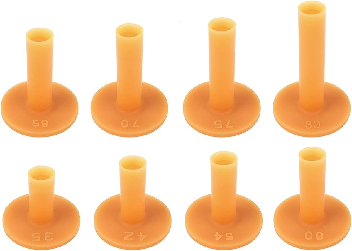 Rubber Golftees voor de Golfbaan, Set van 8 Stuks in Diverse Maten, Ideaal voor Binnen en Buiten Gebruik, Duurzaam en Flexibel