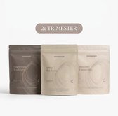 MomPwdr 2e Trimester Bundel - Zwangerschap Vitamine en Mineralen - Foliumzuur Zwanger - Magnesium - Omega 3 - Calcium - Zwanger - Mama Vitamine