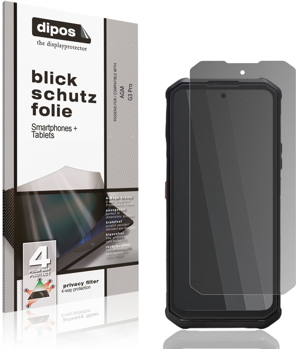 dipos – Matte Privacy Screenprotector geschikt voor AGM G3 Pro | Anti-Spy Beschermfolie