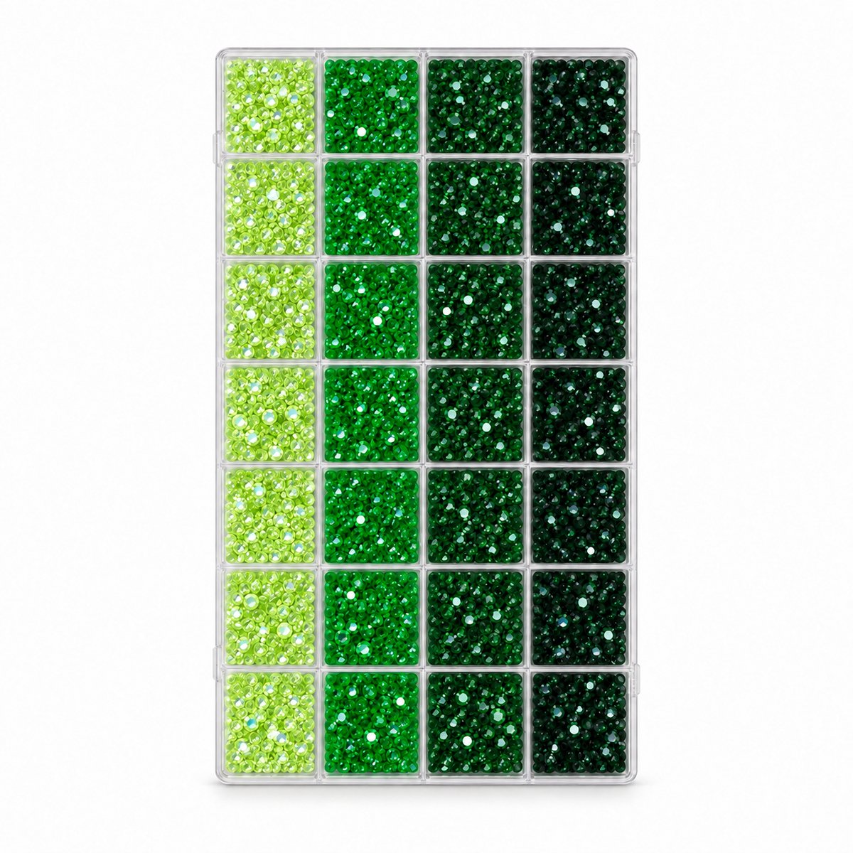 Currero Bedazzle Kit - Bedazzling - Plakstenen - Strass Steentjes - DIY Versieren - 32 Vakken - Nagel Decoratie - Met Pincet En Applicator - 3/4/5/6mm - Groen