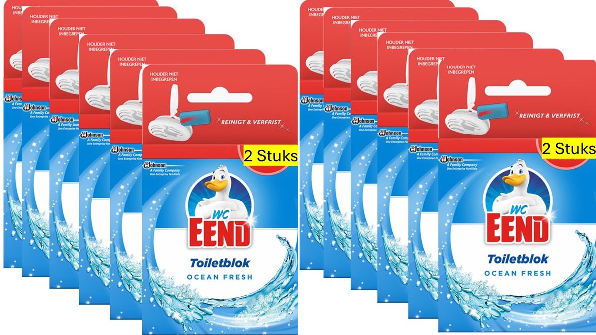 WC Eend Toiletblok Navul Duo Ocean Fresh - 12x 2 x 40 Gram - Voordeelverpakking