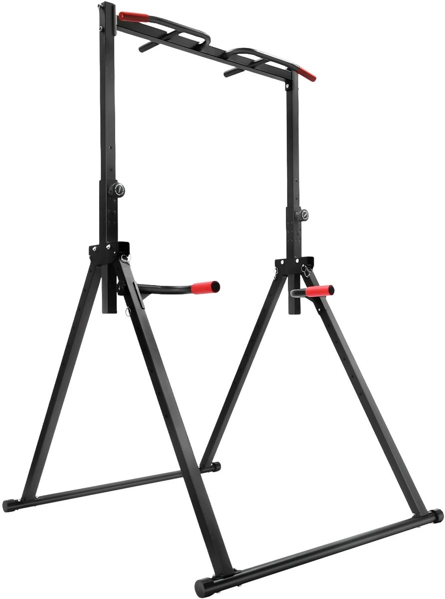 VILIMA - Multifunctioneel trainingsstation - Fitness apparaat - Fitness - Optreksstang - Krachttraining thuis - Verstelbaar - Maximale draagkracht 200 Kg - 116x133x230 cm