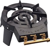 Royal Swiss® Wokbrander - Gietijzeren Ringbrander met 3 Afzonderlijk Instelbare Kranen - Gaskookstel 9kW - Krachtige Outdoor Gasbrander voor Koken en Braden - Paellabrander