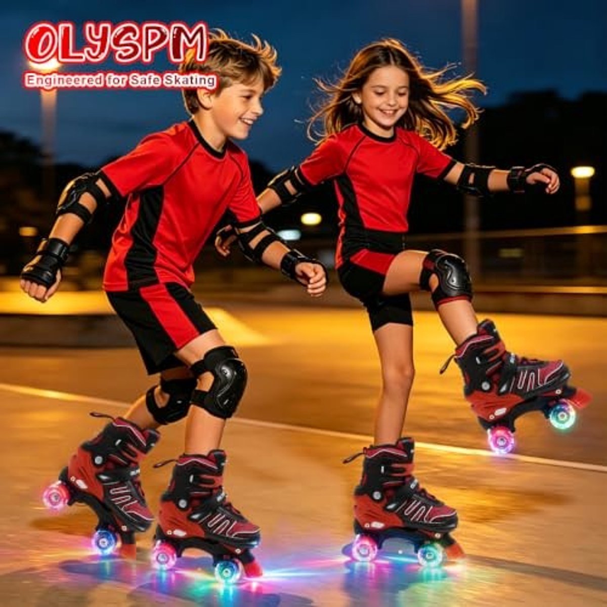 Elzusha Verstelbare Rolschaatsen voor Kinderen met LED Wielen