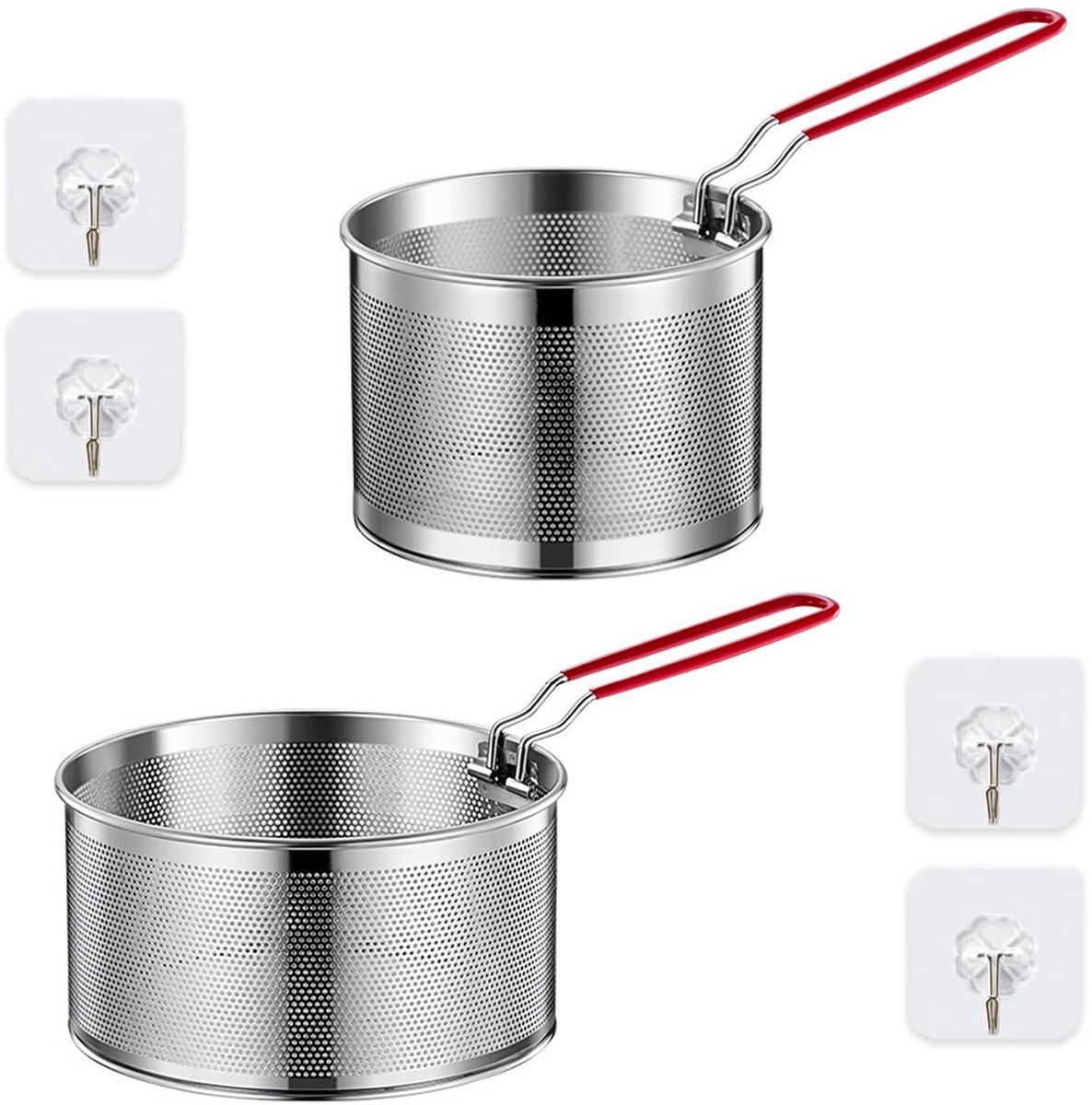 Elzusha - 2 Stuks Frituurmanden - 17,5 cm en 19,5 cm