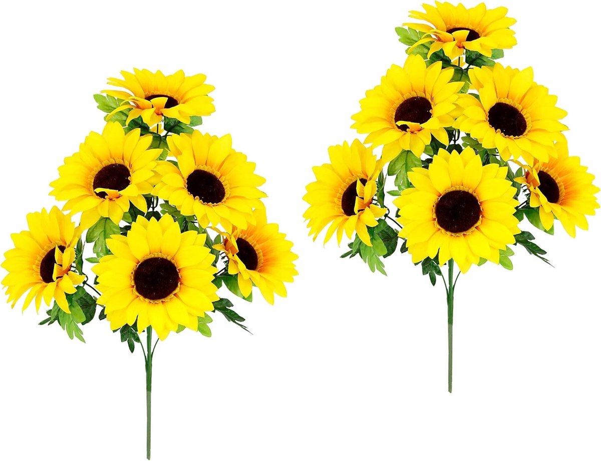 Zonnebloemen Boeket - Geel - Kunstbloemen - Voor Decoratie en Tafeldecoratie