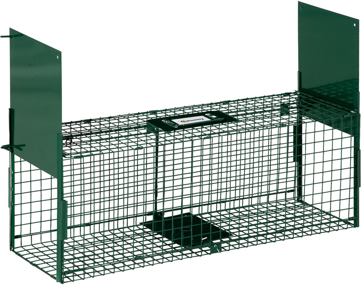 Outsunny Dierenval - Staal - 80x25x30cm - Groen
