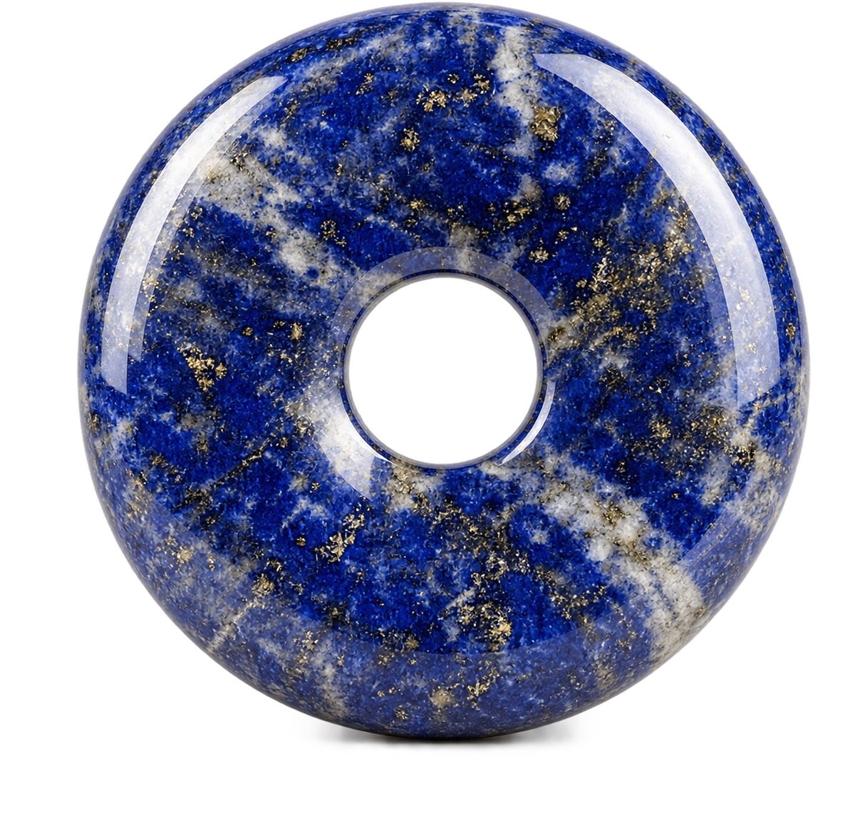 S4H® Lapis Lazuli Donut Hanger – Gepolijste Edelsteen – 30 mm – Blauwe Natuursteen – Wijsheid, Inzicht & Zelfvertrouwen