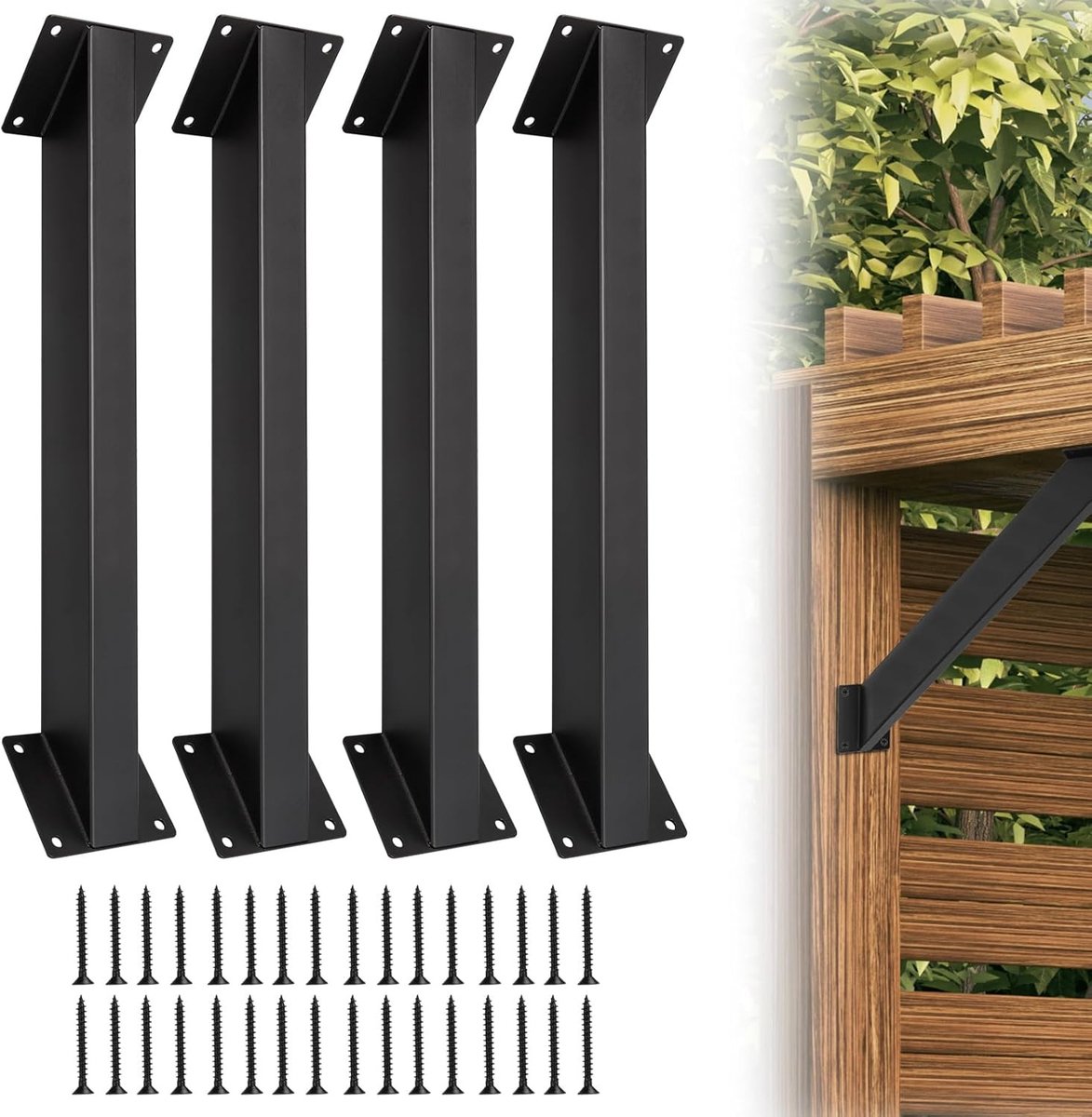 Hoeksteun Set van 4 Stuks voor Houten Balken, Ideaal voor Pergola, Tuinhuis en Meubelconstructies