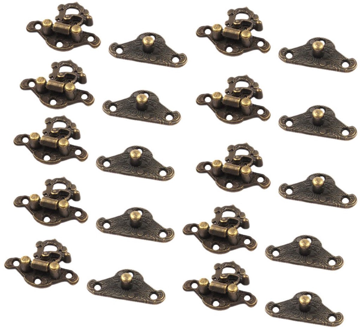 Antieke Vintage Sluiting - met schroeven - 10 stuks