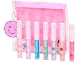 Kinder makeup - Glitter Lipgloss - met etui - 7 stuks